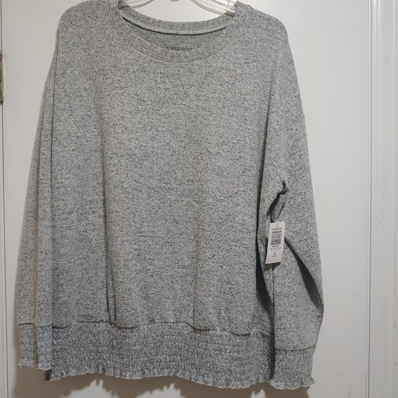 torrid Tops - Relaxed Fit Super Soft Plush Rib Crew Neck Batwing Sweatshirt
